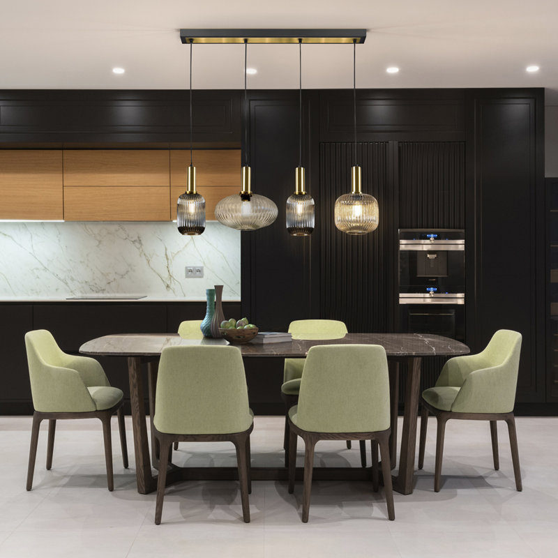 Aari 4 - Light Matte Black/Gold Kitchen Island Pendant