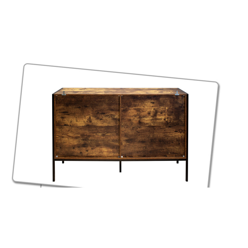 Buffet de style rétro 48,41 po avec tiroirs et métal Uziah pour chambre à coucher et salon