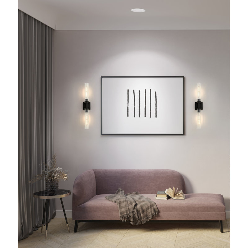 Mortola 2 Light Wall Sconce, Matte Black