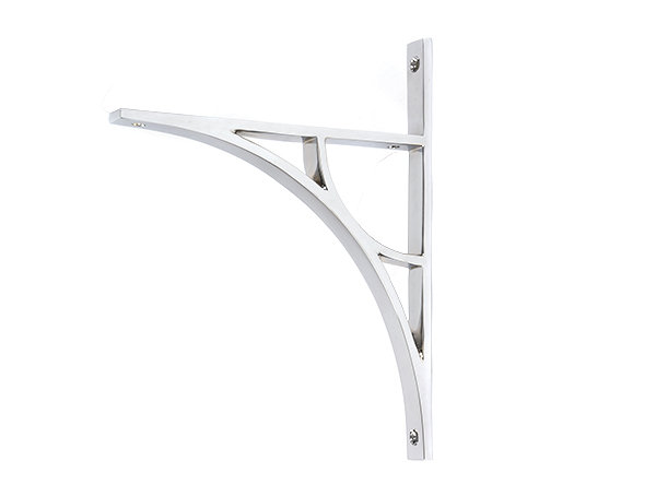 Tyne Shelf Bracket, 26cm H x 7.9cm W x 2cm D, Polished Chrome