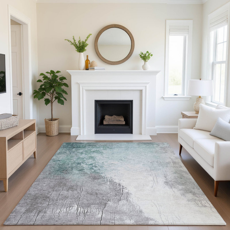 Premium Machine Washable Stallings AMF1842 Abstract Rug, Rectangle 5' x 7'6"