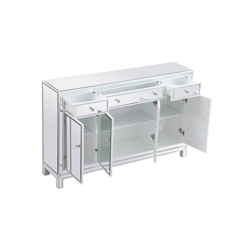 Bronx 3 Drawer Credenza, White, 36" H x 56" W x 13" D