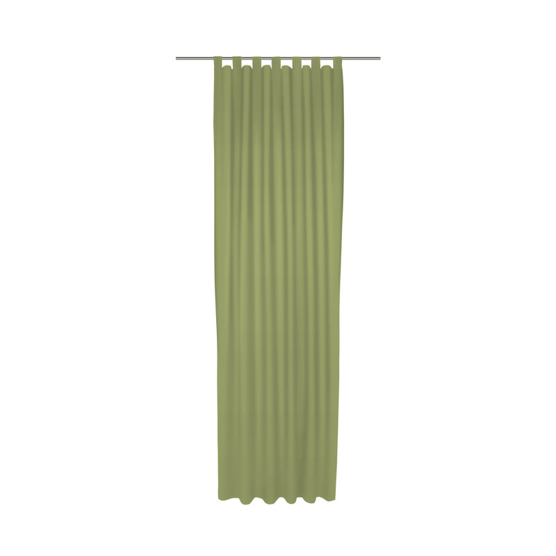 Polyester Blackout Tab Top Curtain Panel, Green, 142cm Width x 385cm Drop