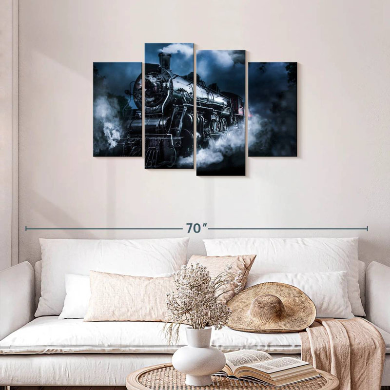 Mehar Dark Steam Train, 27" H x 43" W