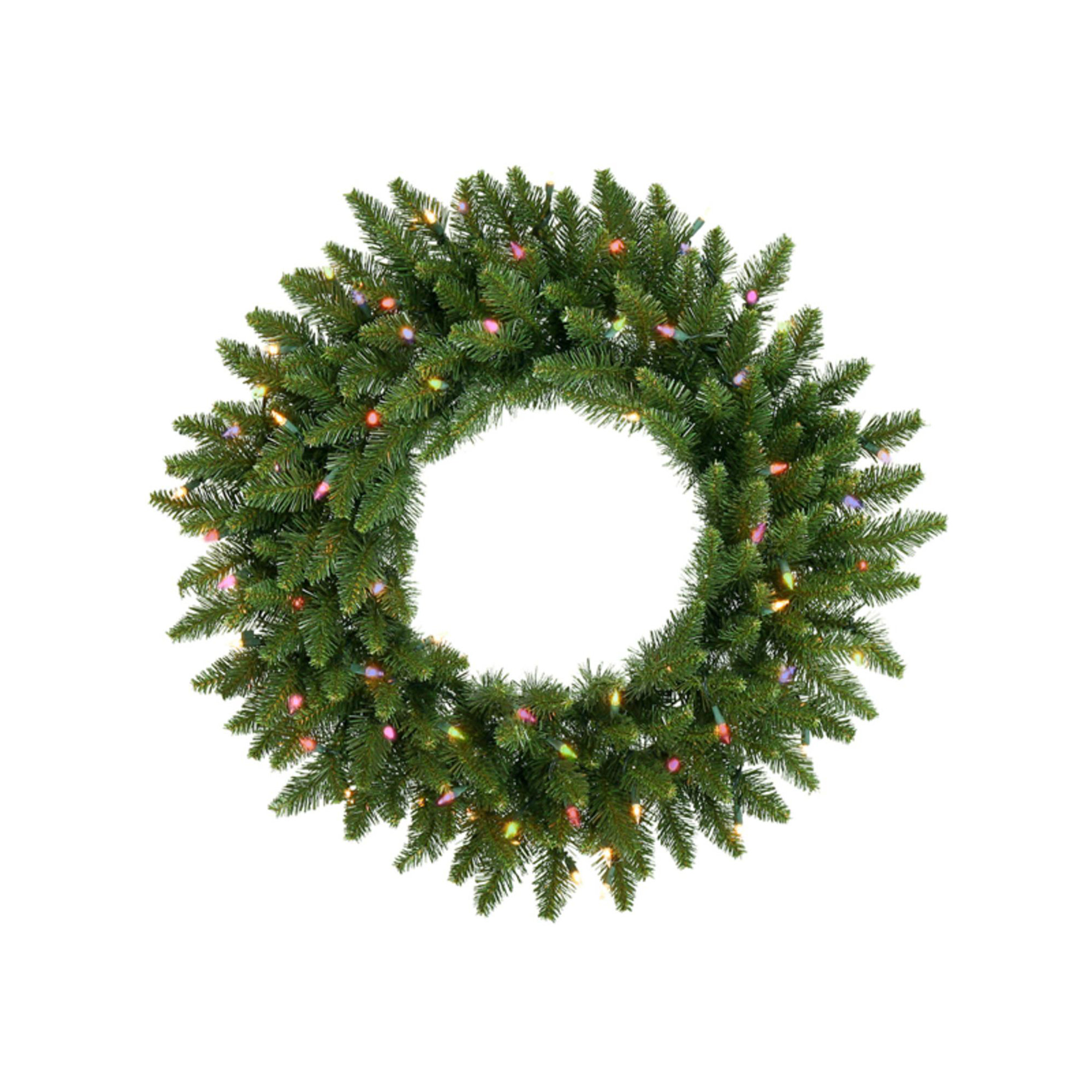 Peabody Artificial Fir Wreath, 84" H x 84" W x 5" D,  Warm Clear