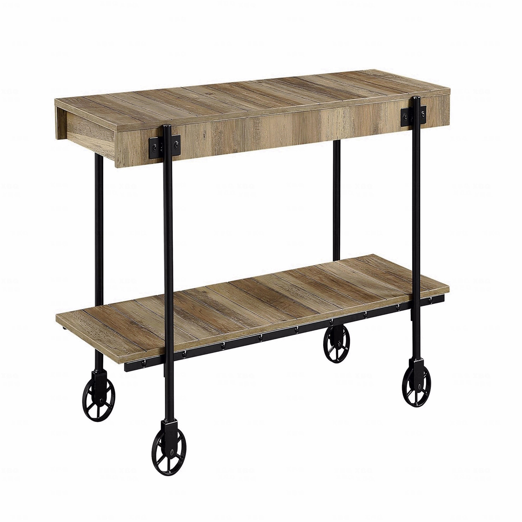 Photo inspiration: Picture Idea: 17 Stories Industrial Style Sofa Console Table Natural Tone Slat