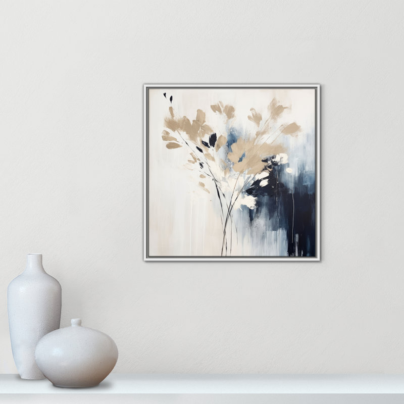 «Bliue Earthly Neutralité II» par Irena Orlov, L 25,5 po x H 25,5 po, Toile avec cadre, Flotteur blanc