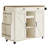 49.7'' W Drop Leaf Kitchen Island With Storage Cabinet And 2 Drawers, Rolling Cart With Spice Rack