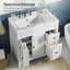 Meuble-lavabo de 36 po avec lavabo, armoire de rangement à double porte et double tiroir en céramique