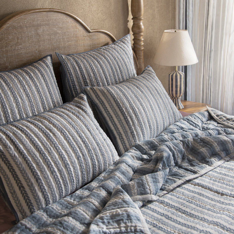  Ensemble de 2 housses de coussin décoratives en coton avec motif à motif 26 po x 26 po Lehar Blue, Blue, Européen