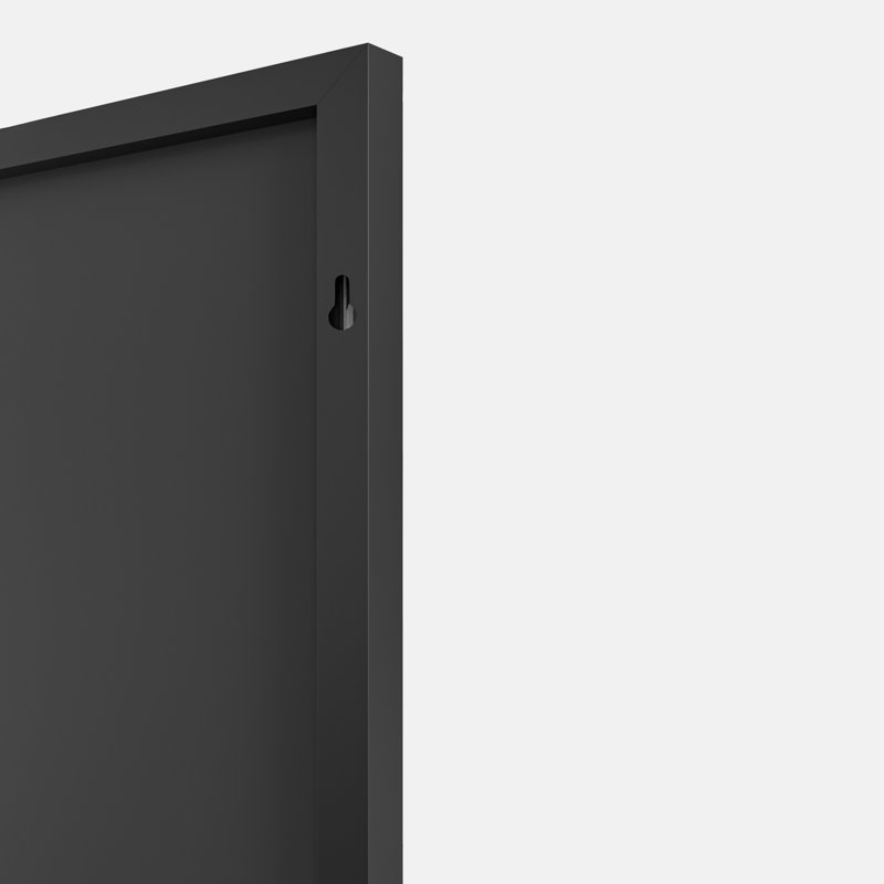 Vertell Oversize Rectangle Full Length Metal Mirror for GYM/ Bedroom with Stand, 71" x 24", Matte Black