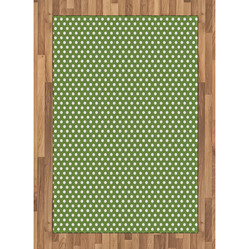 Green High Density Long Fiber Poly Threads Decorative Area Rug Carpet, Rectangle 4' x 5'8"