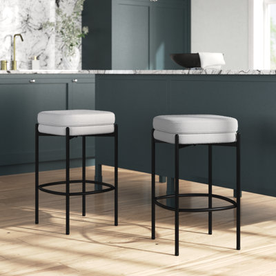 Breayna Upholstered Counter Stool with Metal Frame