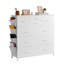Commode en tissu à 10 tiroirs avec tiroirs et cadre en acier blanc