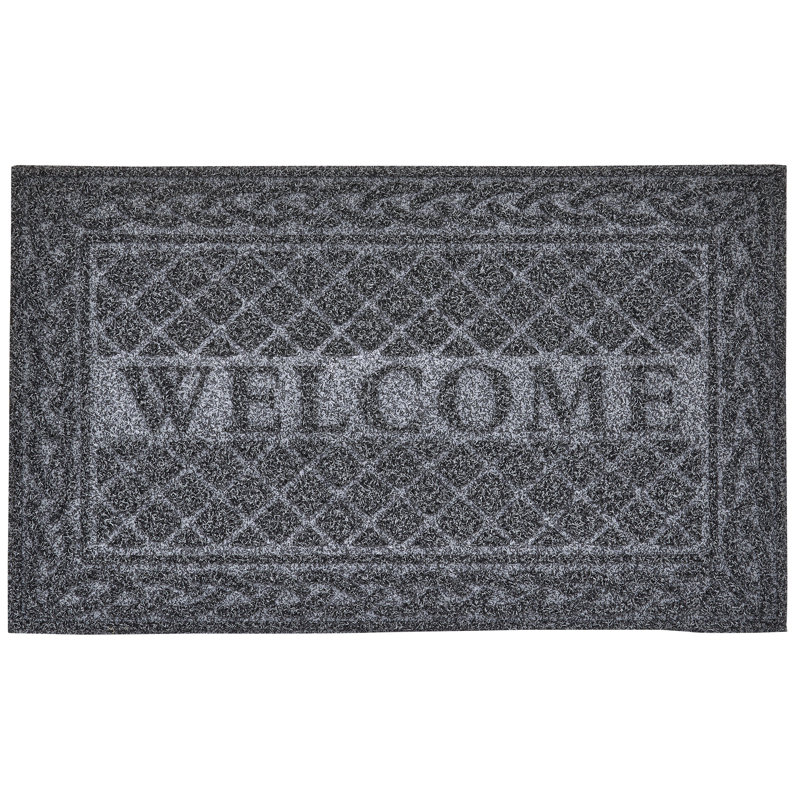 McConnellsburg Non-Slip Welcome Doormat for Entry, 18" x 30", Waterproof, Mat, Gray