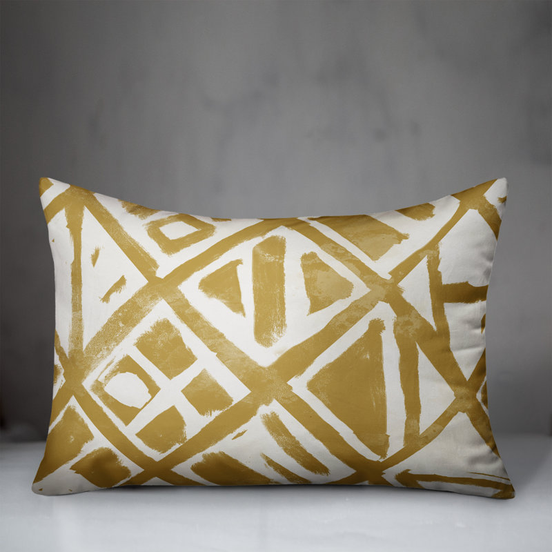 Abstract Outdoor Throw Pillow, Yellow