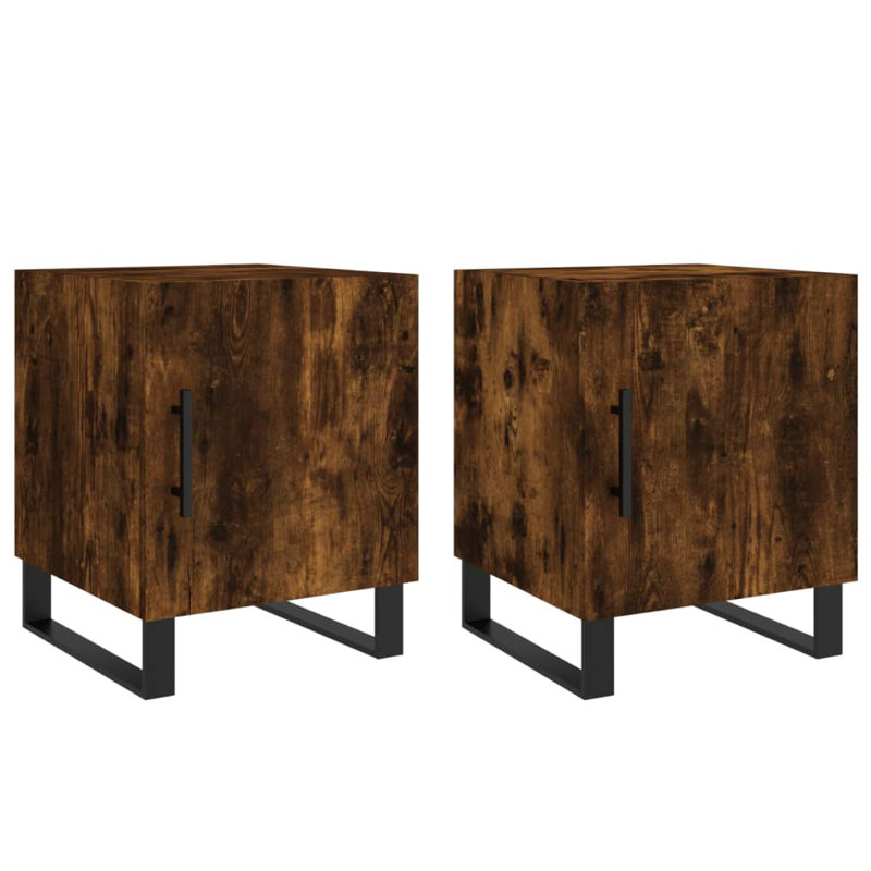 Bodaway 40cm W Bedside Table, Smoked Oak, Set of 2