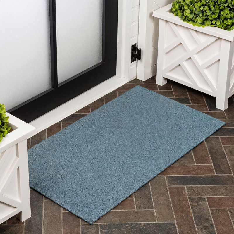 Tapis d'intérieur / extérieur Kalonni, L 24 po x L 36 po, Bleu côtier