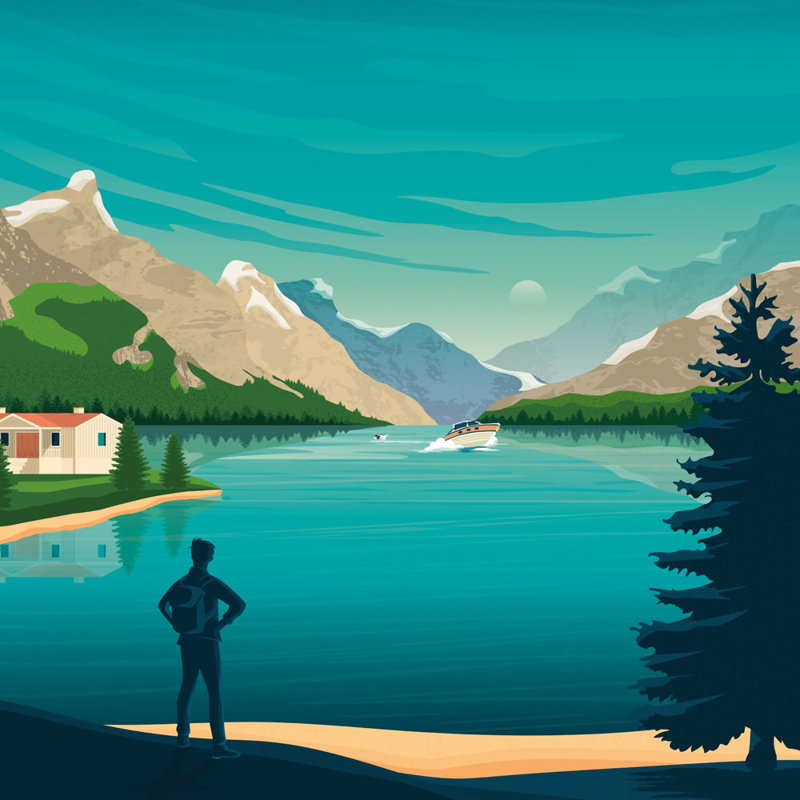Lake Tahoe by Olahoop - No Frame Print, 70cm H x 50cm W