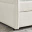 Lit de jour avec canapé-lit rembourré capitonné, taille double, tissu velours, beige (83 po x 58,5 po x 29,5 po)