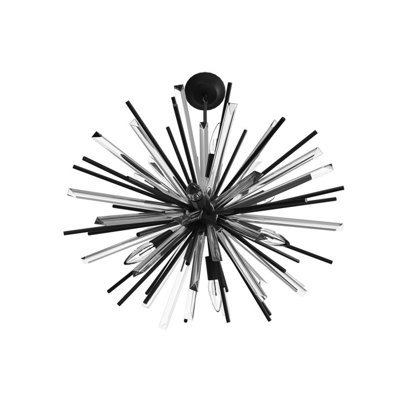 Palisades Ave. Metal And Crystal Chandelier