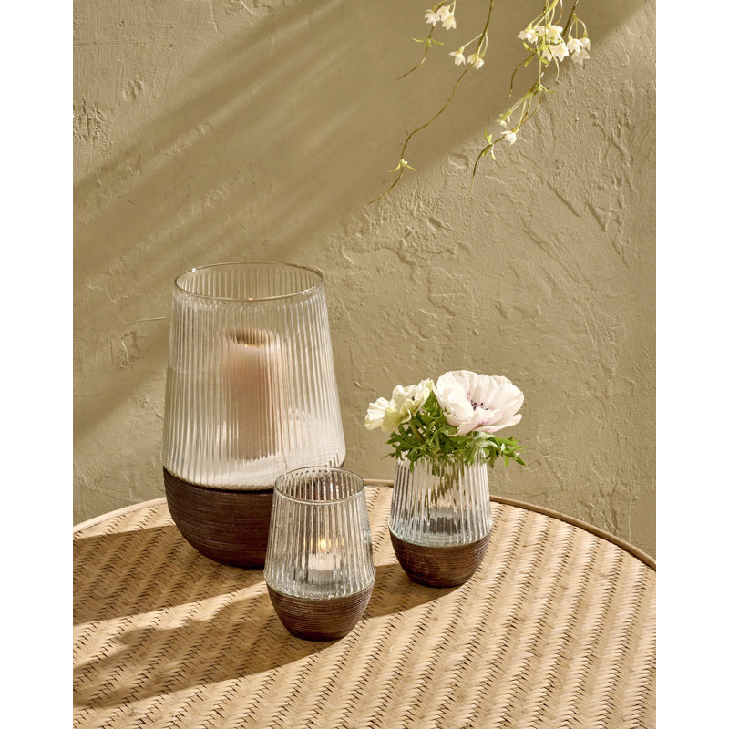 Arbre Hurricane/Vase Mango Wood Small, Dark Brown