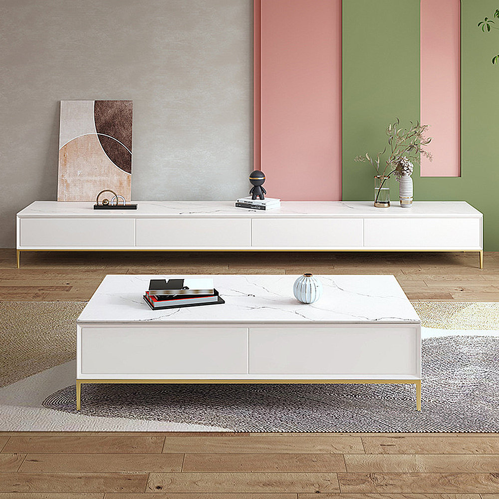 Bkoksety Modern simple rock slate coffee table TV stand set | Wayfair