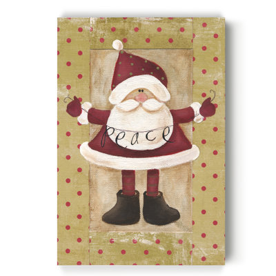 «Polka Dot Peace Santa» par Parvez Taj, reproduction d'art sur toile tendue