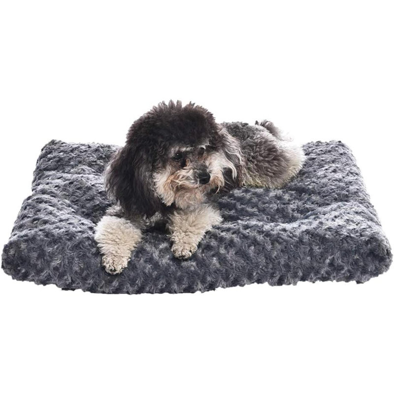 Coussin en peluche lavable à la machine pour animal de compagnie et coussin pour chien, petit, gris