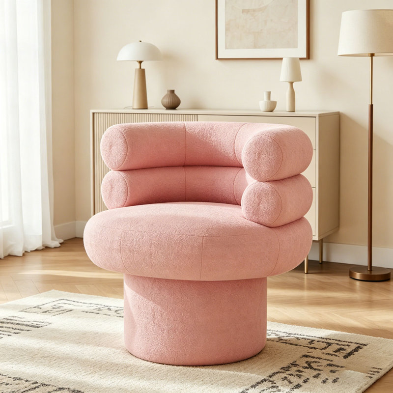 Fauteuil d'appoint pivotant à 360 °, Rose