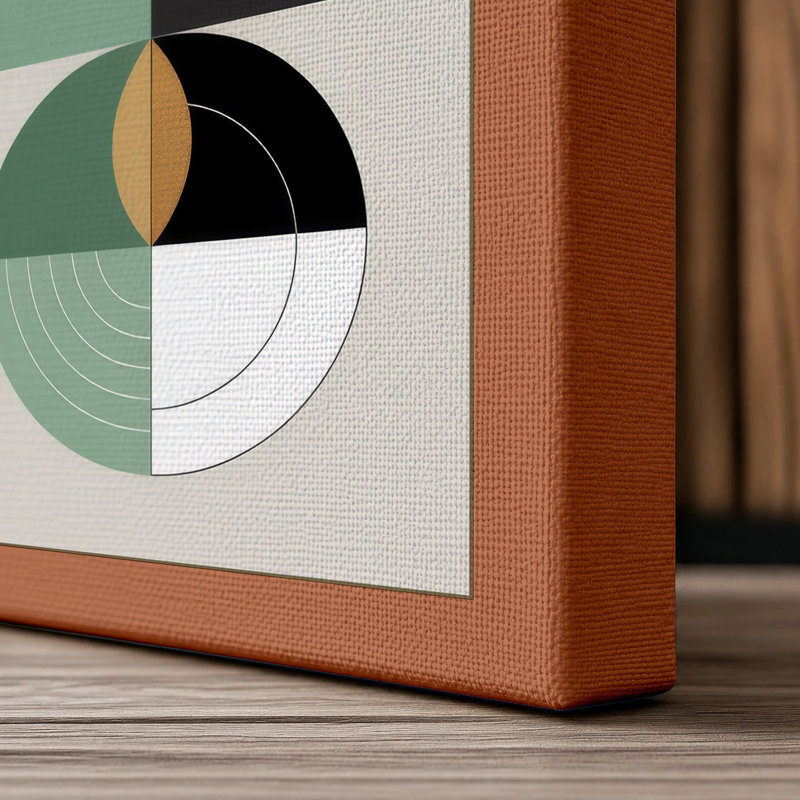 Harmony Grid Geometric - Wrapped Canvas, 36x24 - 91.4 x 61.0 cm, Terracotta Border