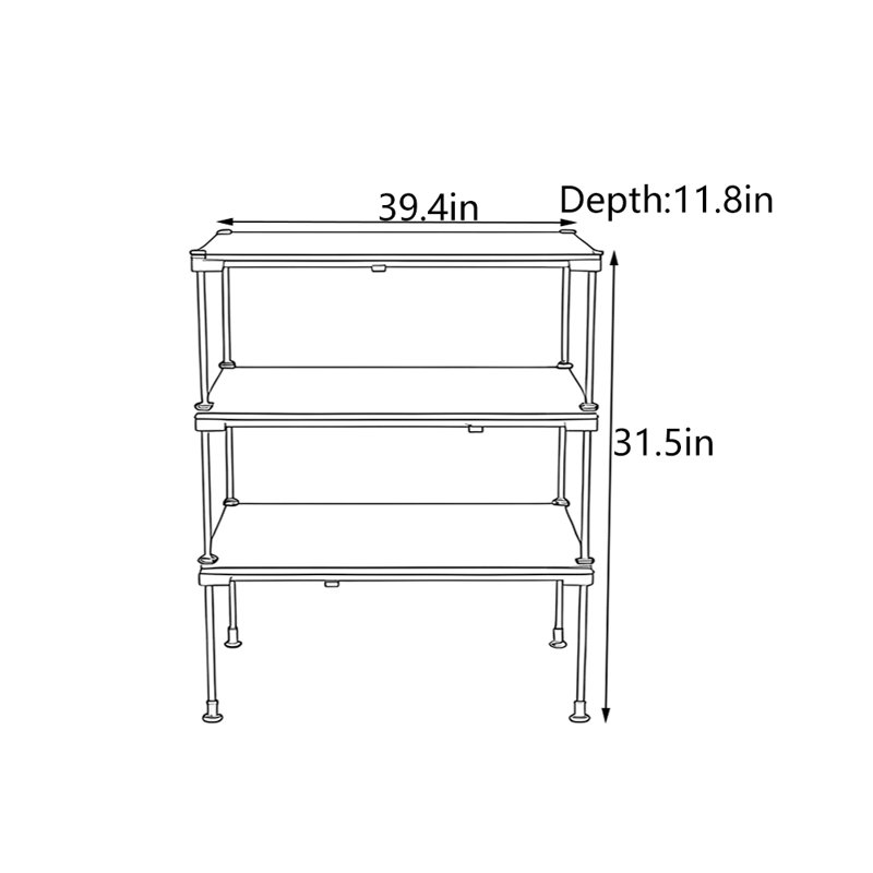 Console Italian Minimalist, H 31,5 po x l 39,4 po x P 11,8 po