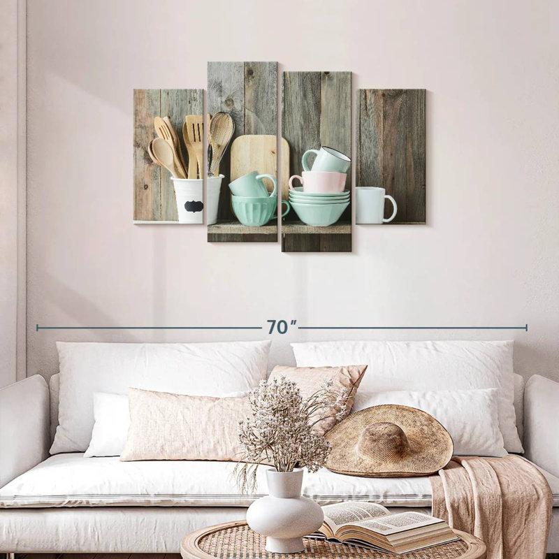 Kitchen Wall Art Multi Piece Canvas Print, H 27 po x l 43 po x P 1,25 po
