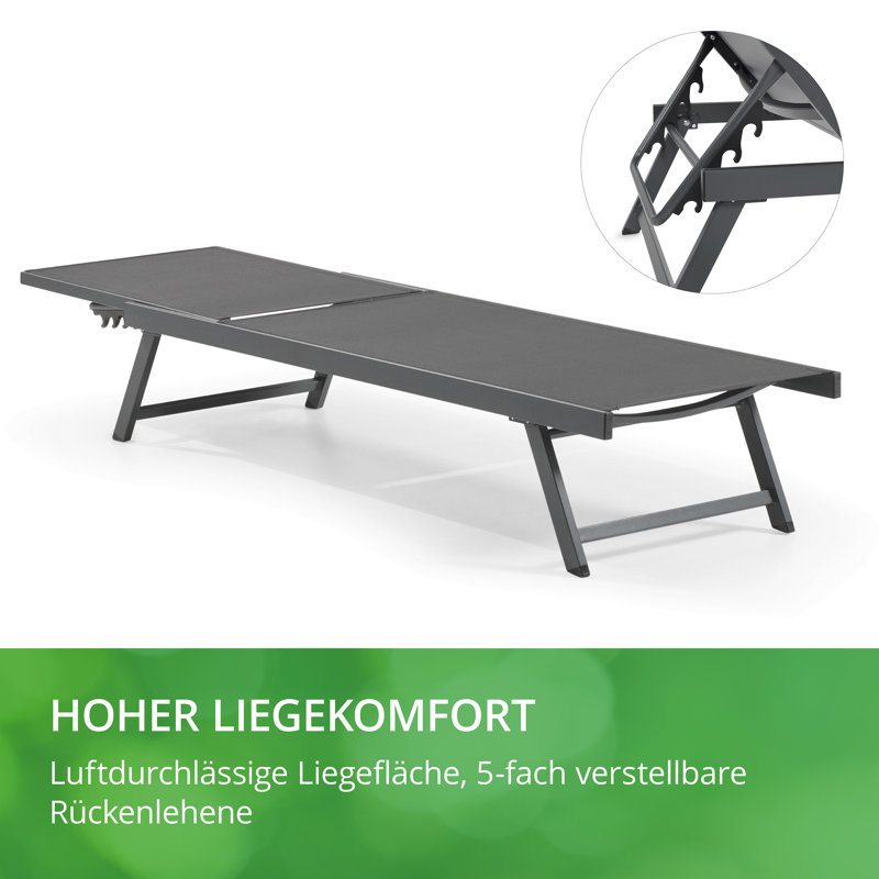 192cm Long Reclining Single Chaise, Anthracite
