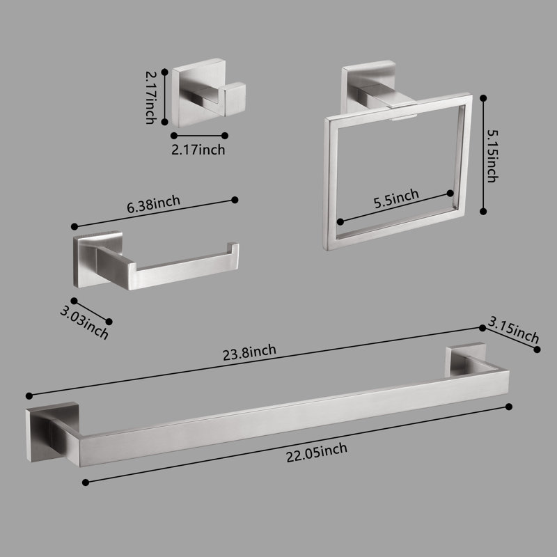 10 - Piece Bathroom Hardware Set, Brushed Nickel