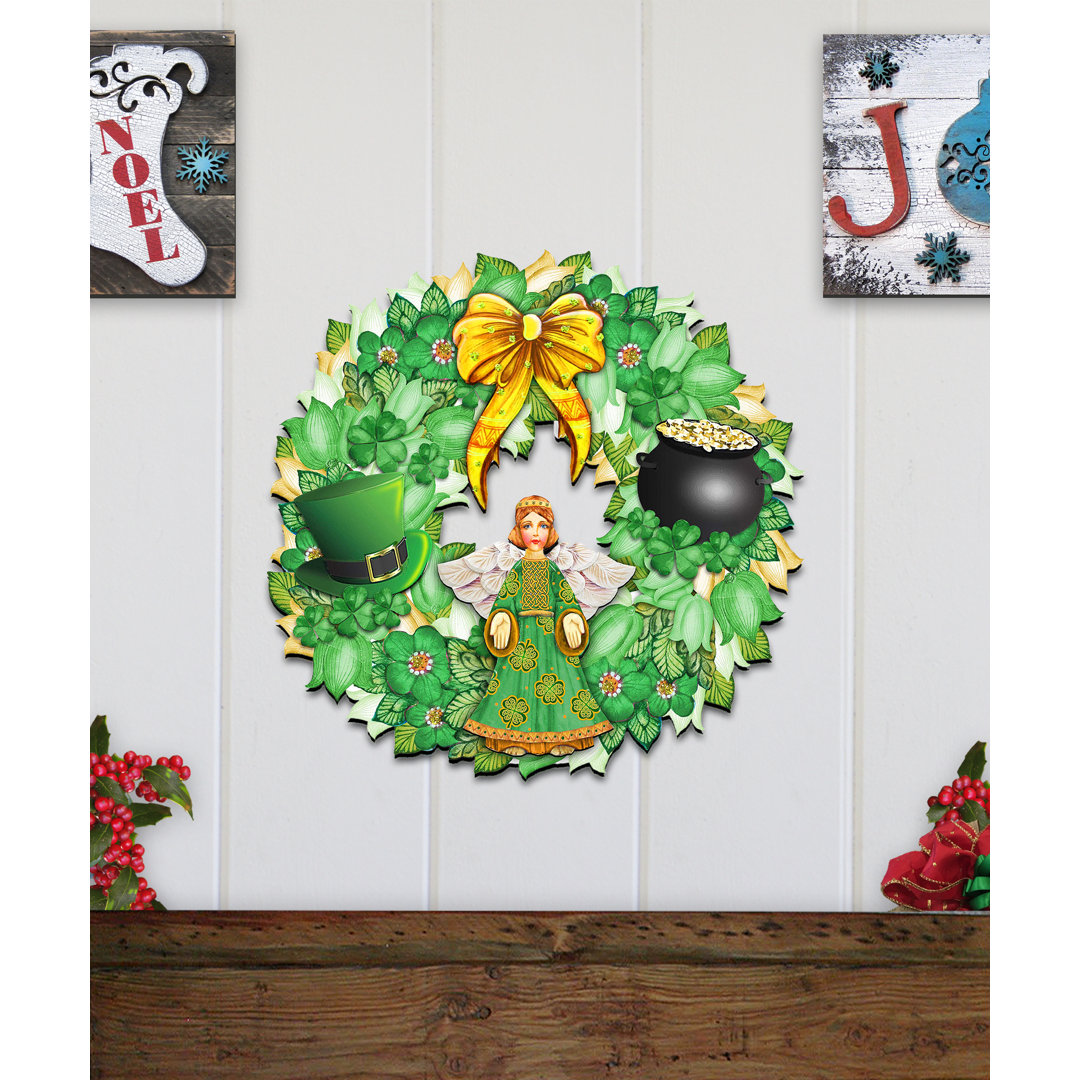 St Patrick's Day Wreath Irish Door Mural The Holiday Aisle®