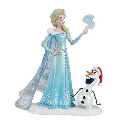 Enesco Disney Showcase Frozen Elsa and Olaf Snowy Winter Scene Figurine 8 Inch
