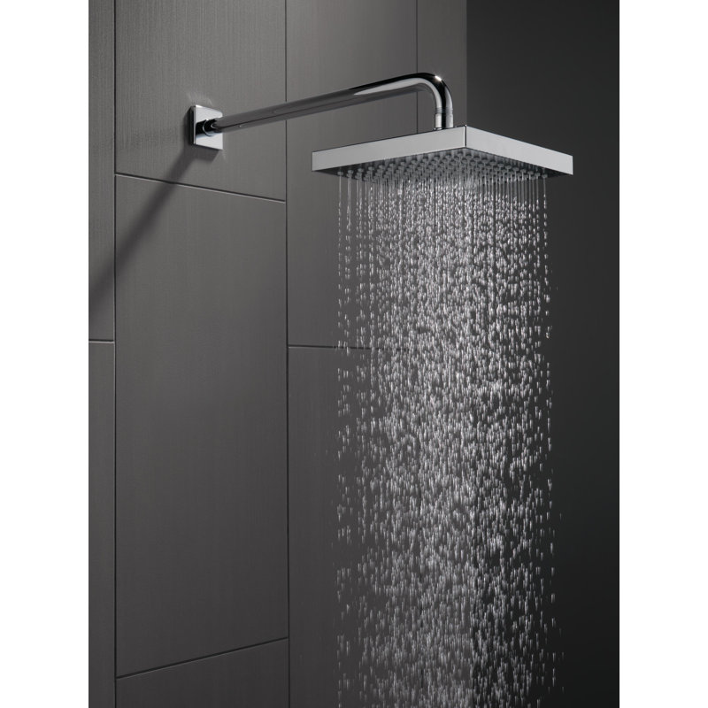 Universal Showering Components Square Single-Spray Rain Shower Head, Rainfall Shower Head 1.8 GPM, Chrome