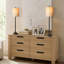 Ensemble de 2 lampes de table Farmhouse Buffet, grandes bases en métal avec abat-jours cylindriques en lin, éclairage décoratif artistique pour consoles, vestibules et buffets-735400004