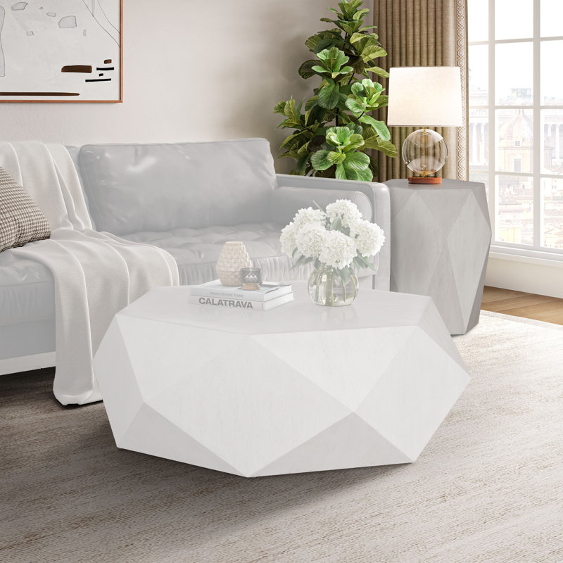 Table de bout Batesville, Blanc antique