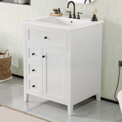 Meuble-lavabo moderne avec rangement abondant et fabrication robuste