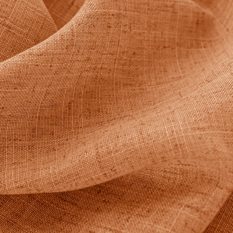 Toyoko Linen Blend Semi-Sheer Back Tab Curtains, 52" W x 120" L, Burnt Orange