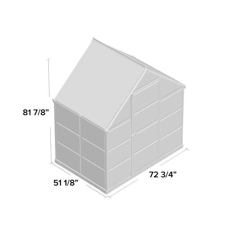Silver Polycarbonate and Aluminum Hobby Greenhouse with Roof Vent