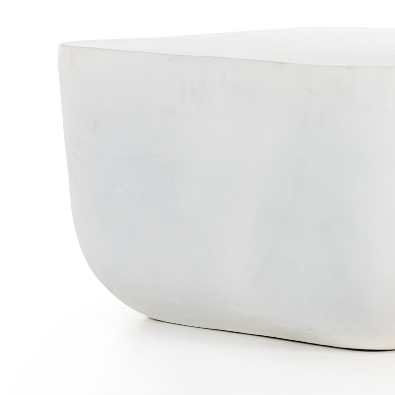Basil Outdoor Square Side Table, Matte White