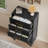 Jakyria 5-Drawer Tall Chest with Modern Black Finish, Metallic Handles, Engineered Wood Construction, Anti-Tilt Design-727794326