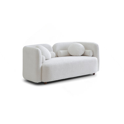 Canapé de luxe moderne et luxueux pour le salon, canapé-lit rembourré beige clair pour bureau à domicile, 2 places