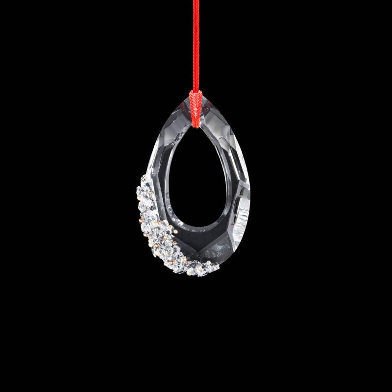 Trinity 1 - Light LED Pendant, Polished Chrome/Red Rope