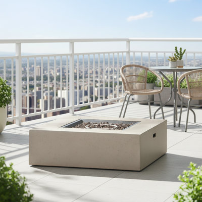 40-Inch Square Fire Pit - 50,000 BTU (Light Grey)