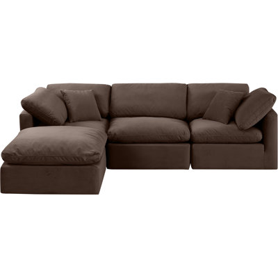 Itala Velvet L-Shaped Sectional Reversible