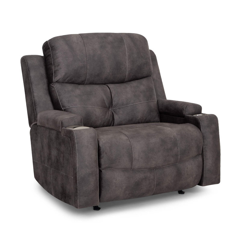 Chair & A Half Recliner W/ Power Recline, Dual Storage Arms, Cupholder, Slot Charger & Usb, Monroe Sand